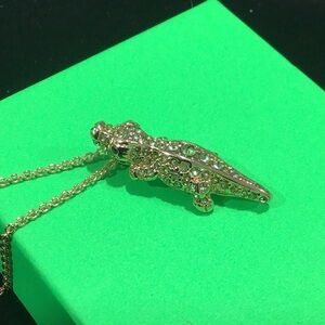 Kate Spade Swamped Necklace Alligator Gator Pendant